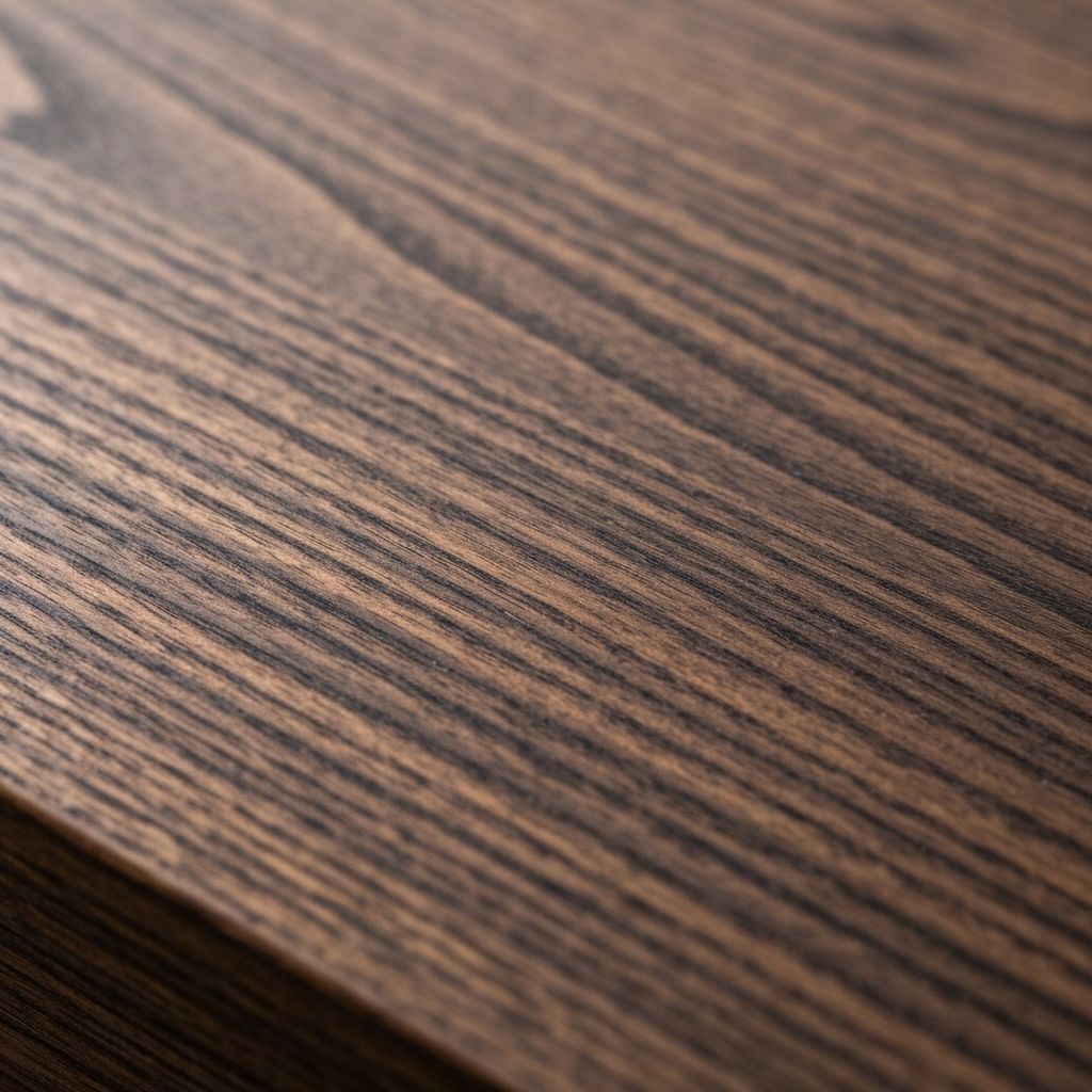 Madera de nogal americano con veta natural para gabinetes premium